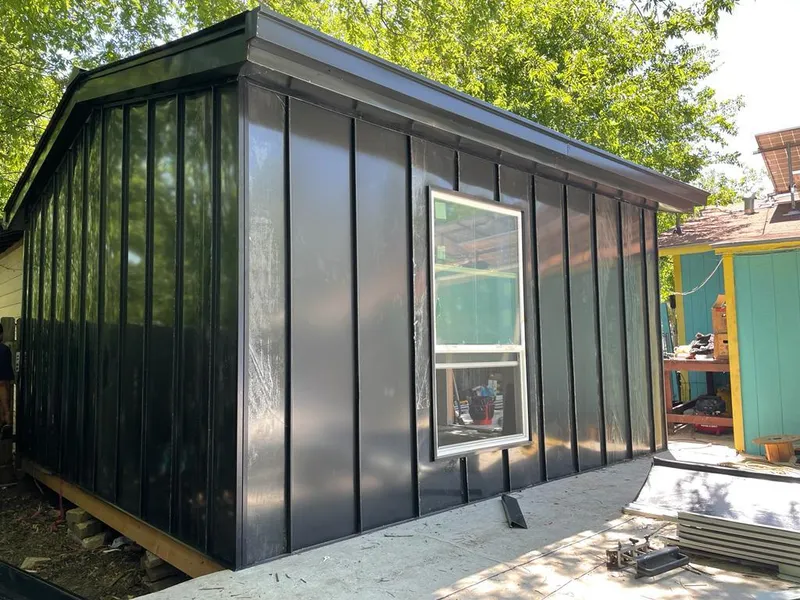 Black standing seam metal wall panels for Metal Roof Installation in Channahon